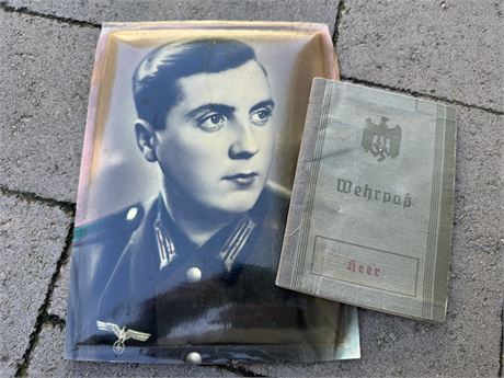 8x10 Photo of Soldier, 3D Backed, and Wehrpass