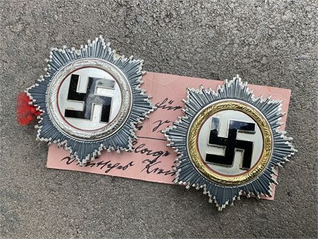 REPRODUCTION German Crosses, Gold and Silver, Lot of 2