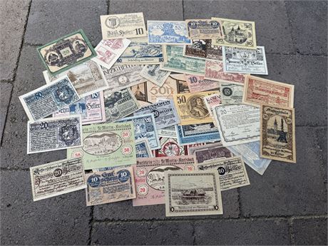 Emergency Currency Notes from Interwar Period (WW1 and WW2)