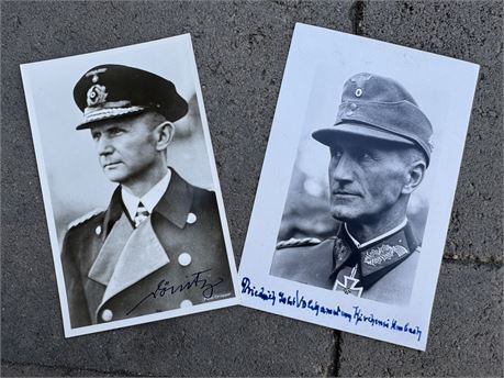 3x5 Cards, Signed Donitz & Friederich Hosbach