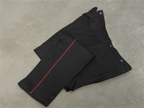 Black Dress Trousers with Pink Piping
