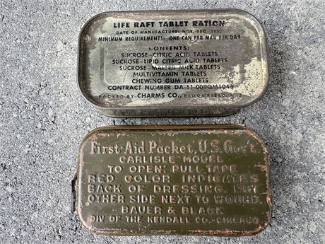 Lot of 2 US Issued Tins with Contents, Unopened