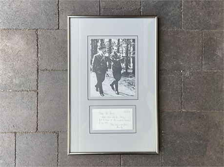 Framed Albert Speer Note with Photograph