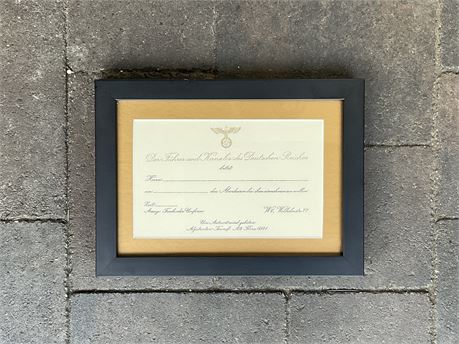 Blank Hitler Invitation Card