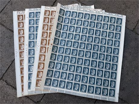 German Third Reich Adolf Hitler Postage Stamp Sheets