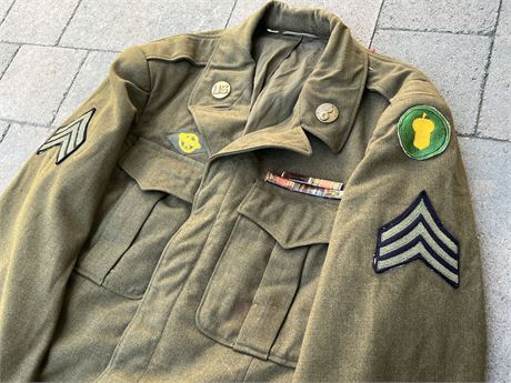 WWII U.S. Army Ike Jacket with Sergeant Insignia