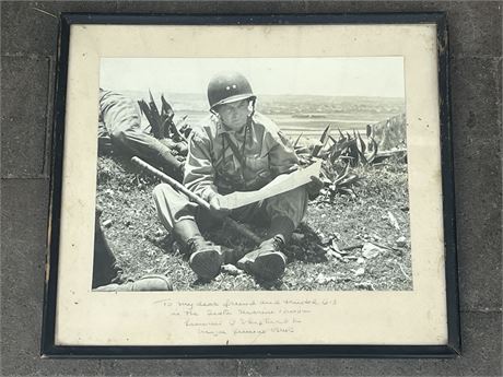 Large Format (9x14) Photo Associated with 2 Marine Corps Legends