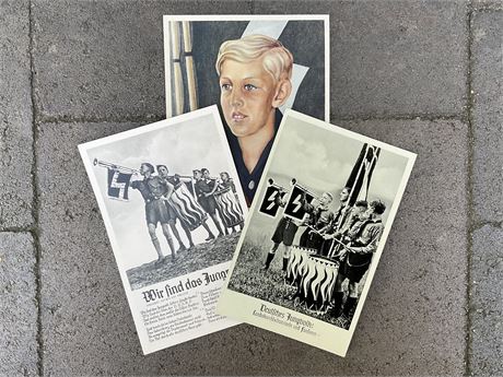 Hitler Youth 3 Postcard Grouping