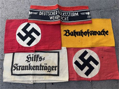 Lot of 5 Nazi Era Armbands