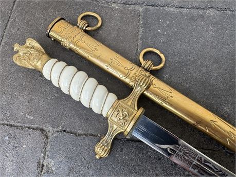 Navy Dagger, Etched Blade