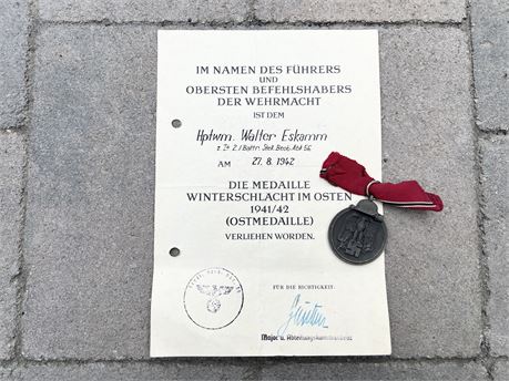 Eastern Front Medal and Document