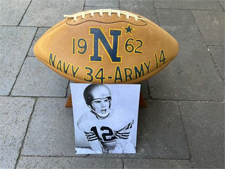 1962 Navy-Army Game Ball, Roger Staubach Autographed