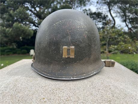 WW2 US Army M1 Fixed Bale Helmet, Captain Rank