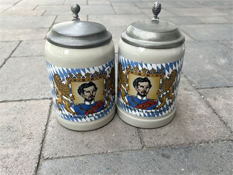 King Ludwig II Bavaria Commemorative Stein Set