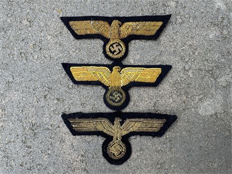 Set of 3 Navy Breast Eagles