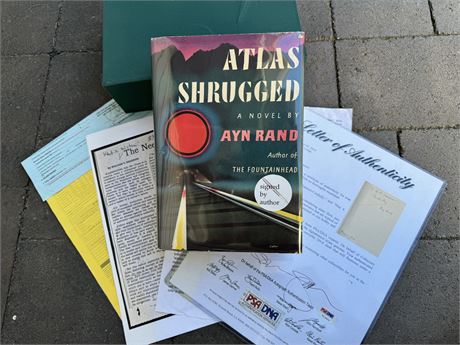 Atlas Shrugged by Ayn Rand, First Edition, Signed by Author in 1958