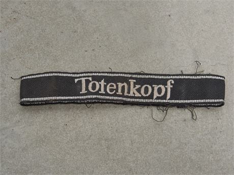 SS Cuff Title "Totenkopf", Machine Embroidered