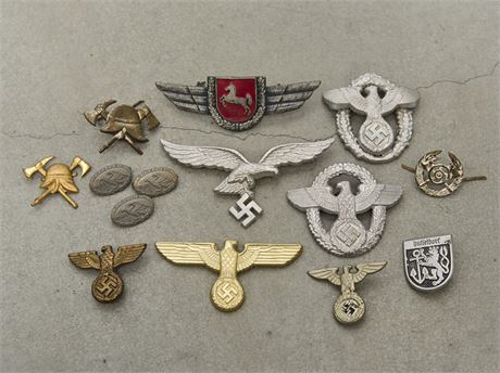 Collection of Hat Insignia and Pins