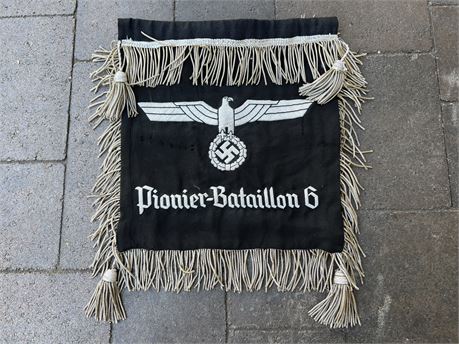 REPRODUCTION Army Pioneer Battalion Trumpet Banner, Two Sided