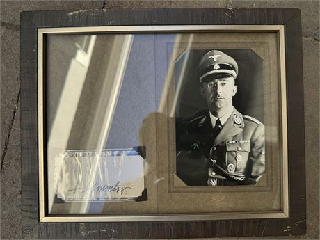 Himmler Signed Letter Cutout, Framed