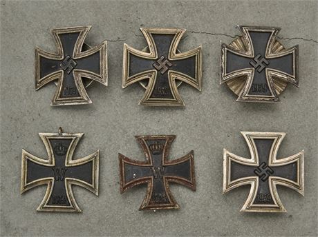 Collection of Six Iron Cross 1st Class Medals
