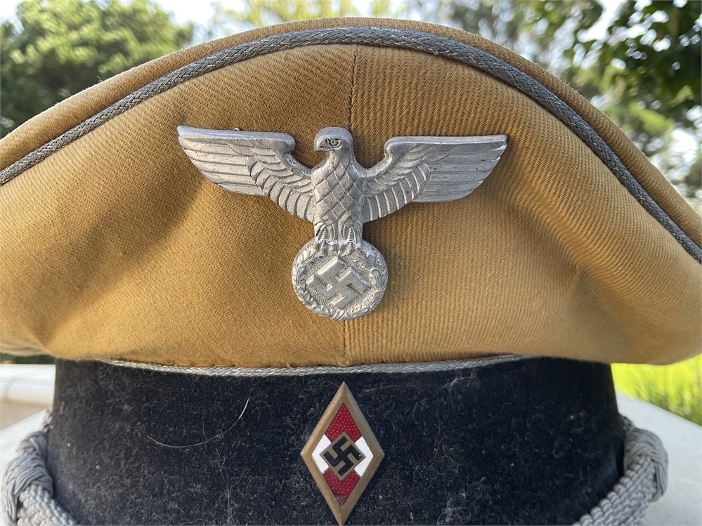 History Hunter Auctions REPRODUCTION Hitler Youth Leader's Visor Cap